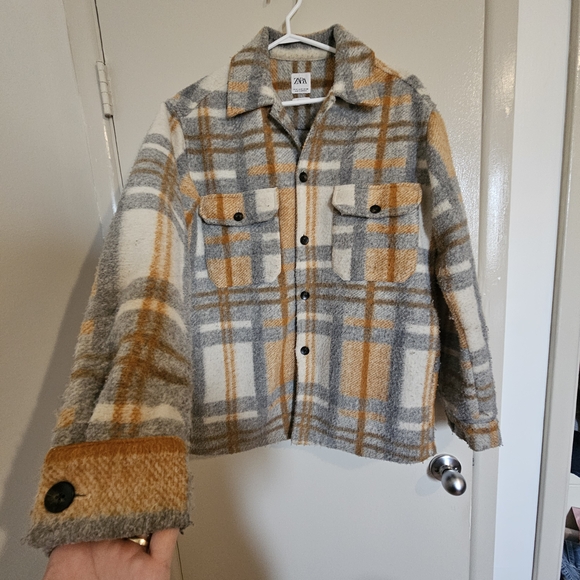 Zara Plaid Button-Up Jacket - Picture 3 of 8